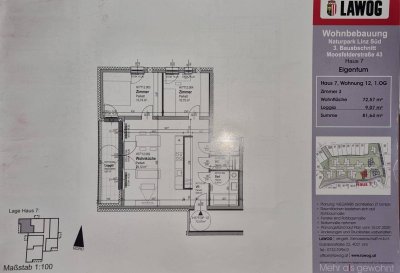 Helle Wohnung (72qm) mit Loggia (9qm), Keller und Garagenparkplatz Nähe Bahnhof Ebelsberg