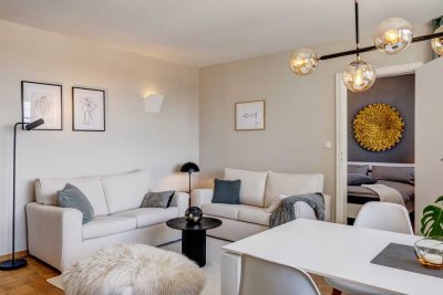 Moderne, möblierte  2- Zi.Wohnung in ruhiger Lage mit herrlichem Blick über München