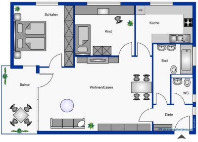 Freundliche 3-Zimmer-Wohnung mit Balkon in Neuhausen Ortsteil Steinegg