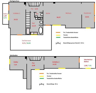 4-ZKB-Maisonette-Wohnung mit Dachterrasse in 2 FH (Haus im Haus)