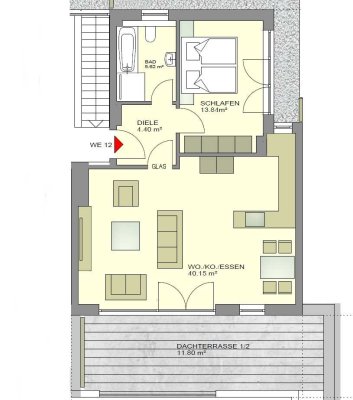 Stilvolle 2-Zimmer-Wohnung mit gehobener Innenausstattung mit Balkon in Nörvenich