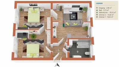 Günstige 3-Zi-Wohnung mit Garage und Tageslichtbadezimmer