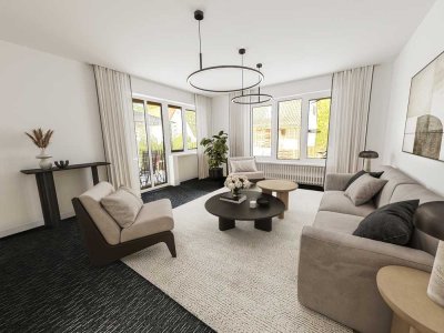 Große, helle 5 ETW mit 300 m² Garten, EBK u. 2 Bädern sowie Garage in sehr ruhiger Anliegerstraße!
