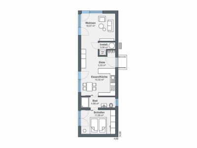 Exklusive, sanierte 1-Raum-Wohnung mit EBK in Wildau