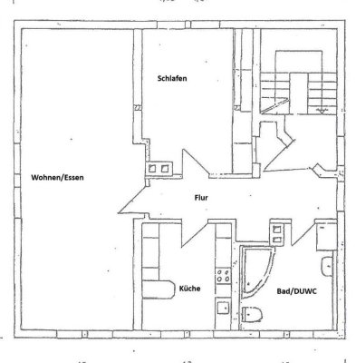 2-Zimmer-Dachwohnung mit großem Wohn-/Esszimmer und eingerichteter Küche in Rödental