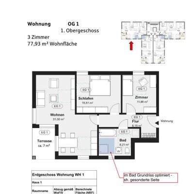 Neuwertige 3-Zimmer-Wohnung mit Balkon und Einbauküche in Bad Königshofen im Grabfeld