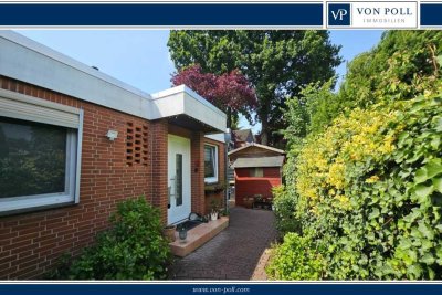 Schöne Doppelhaushälfte im Bungalowstil mit Teilkeller & Terrasse in Sackgassenlage