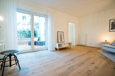 Neuwertige 1-Zimmer-Erdgeschosswohnung mit gehobener Innenausstattung, EBK und Terrasse in Koblenz
