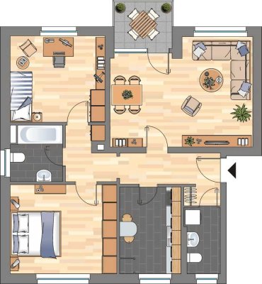 Wir modernisieren für Sie! 3-ZKB-Balkonwohnung im Erdgeschoss mit Dusche in Heppens zu vermieten!