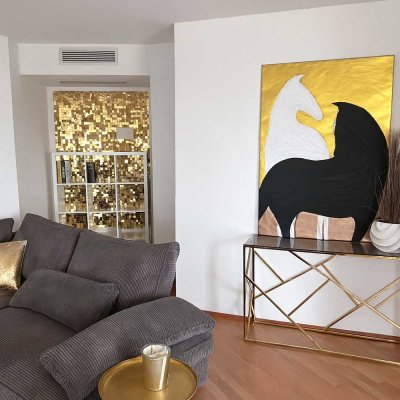 Exclusive möbilierte 2 Zimmer Wohnung im Main Plaza 100m²/19. Etage Blick EZB