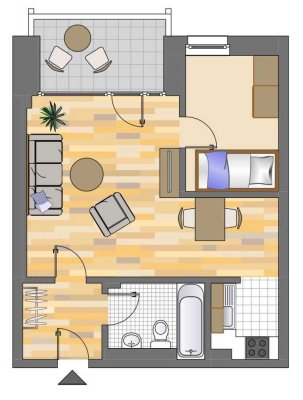 2-Zimmer-Wohnung in Düsseldorf Hassels