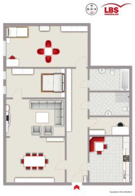 Frisch sanierte Erdgeschosswohnung mit Einbauküche & Stellplatz