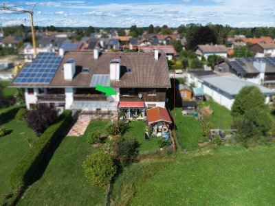 Maisonette-Wohnung mit traumhaftem überdachtem Süd-Balkon und Gartenanteil