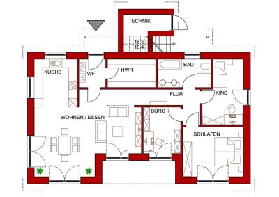 Moderne, lichtdurchflutete 4-Zimmer Erdgeschosswohnung mit Garten und Carport