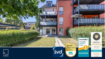 Moderne 2 Zimmer EG Gartenwohnung mit hochwertiger EBK, Bad, Gäste WC, Terrasse, Carport, Stellplatz