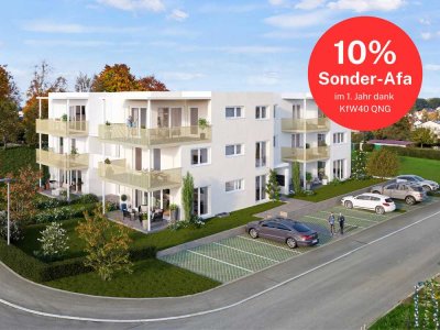 **KfW-40-QNG** Mit großer Dachterrasse! Neubau-Eigentumswohnung mit 3,5 Zimmern