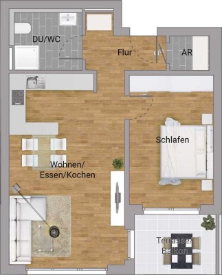Erstbezug mit Balkon und Einbauküche: Exklusive 2-Zimmer-Wohnung mit geh. Innenausstattung
