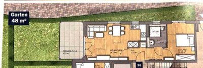 Moderne, neuwertige 2-Zimmer-Wohnung mit Garten und TG-Stellplatz in Neutraubling - ab 01.09.2025
