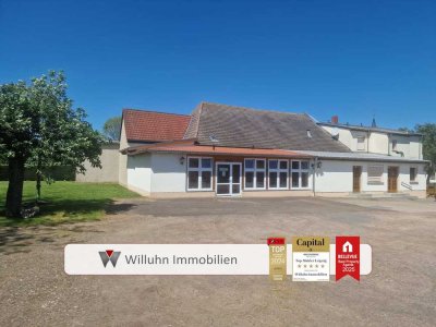 Wohnen mit Geschichte – ehemalige Gaststätte mit Terrasse, Saal & Gästehaus am Teich