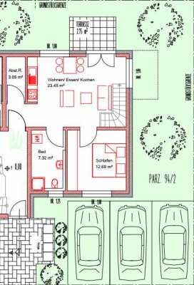 Neuwertige 3-Zimmer-EG-Wohnung mit großer Terrasse/Garten und Einbauküche in Bürstadt