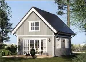 Fertighaus aus Holz (isoliert, KFW55) 46 m²