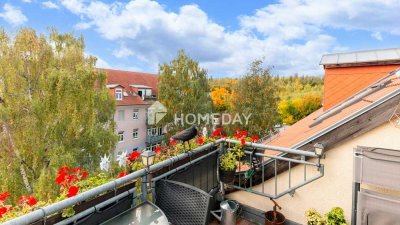 Über den Dächern Weimars: Gepflegte Dachgeschosswohnung mit Balkon, Ausblick und Sonnenlage