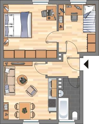Demnächst frei! 3-Zimmer-Wohnung in Wilhelmshaven Fedderwardergroden