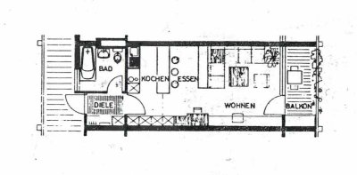 Modernisierte 1-Zimmer-Wohnung mit Balkon und Einbauküche in Neu-Ulm