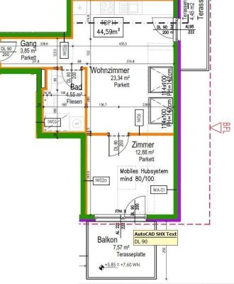 Neubauwohnung in 1220 Wien ~ 2 Zimmer ~ 45 m² ~ nahe U2 Stadtion Aspern