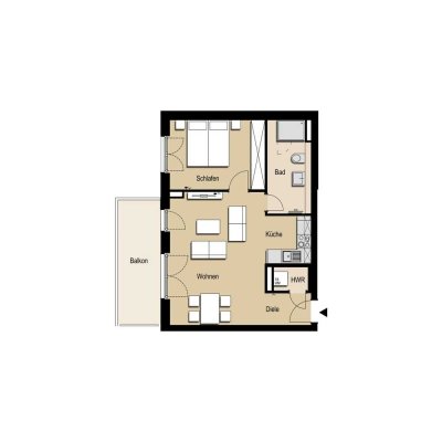 Stilvolle, modernisierte 2-Raum-Wohnung mit EBK in Ginsheim-Gustavsburg