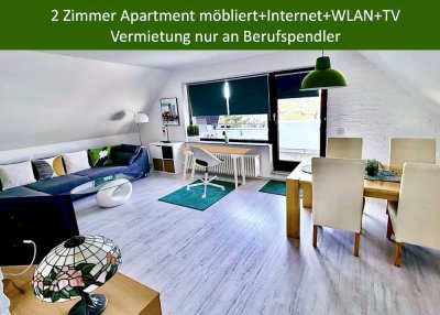 2 Zi. Apartment + Loggia All Inclusive, möbliert+Internet+WLAN+TV .. Vermietung nur an Berufspendler
