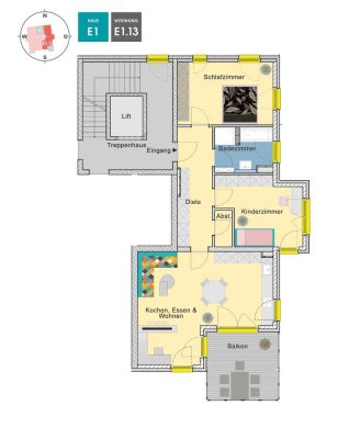 Südbalkon, Morgensonne, Blick über Felder | Ihre 3 Zimmer Wohnung