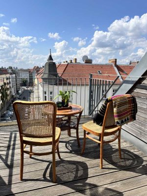 Wunderschön 117m² Penthouse in Friedrichshain – 3 Zimmer, 2 Bäder, 2 Balkone
