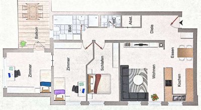 Provisionsfrei 4,5 Zimmer Wohnung ob als Kapitalanlage ca. 3,46% Rendite oder Eigenbedarf