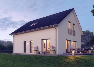 Überzeugendes Raumangebot und helles Wohlfühlwohnen. Inkl. Technik- und Finishpaket, mit Baugrundstü