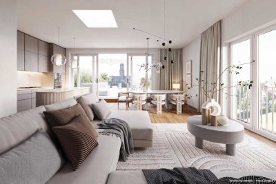 Sonniges Penthouse mit ca. 50m² Süd/West Terrasse und Panoramablick