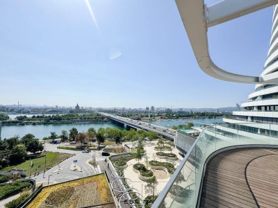 Lichtdurchflutete Dachgeschosswohnung mit beeindruckendem Panoramablick auf die Donauinsel