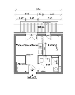 Möbliertes 1,5 Zimmer Apartment in Neubauobjekt