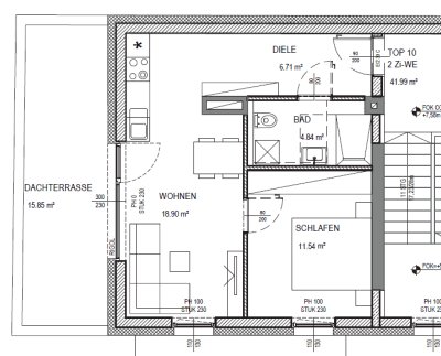 Moderne 2-Zimmer Dachgeschosswohnung mit Terrasse in Linz