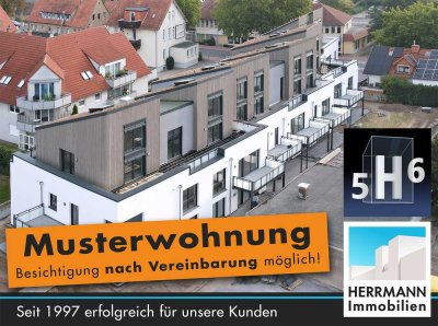 5H6 -Exklusive Penthouse-Wohnung in ökologischer Bauweise mit Carport direkt im Stadtzentrum