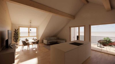 Neubau! Erstbezug von 4-Zimmer Wohnung mit  Einbauküche und wunderschönem Ausblick