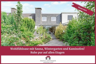 Wohlfühloase mit Sauna, Wintergarten und Kaminofen!
Ruhe pur auf allen Etagen