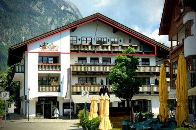 Grosszügige 3-Zimmer DG-Wohnung mit Balkon und Bergblick in bester Lage von Garmisch-Partenkirchen