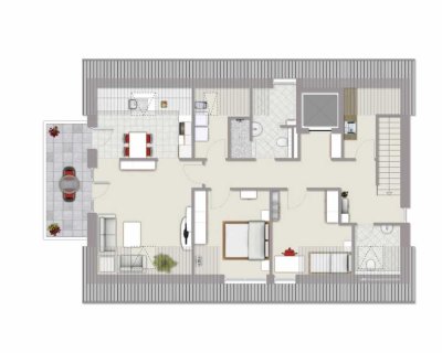Ansprechende Penthousewohnung im 3-Parteienhaus