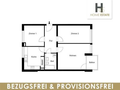 Renovierte & Bezugsfreie 3 Zimmerwohnung mit Balkon & Provisionsfrei