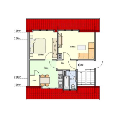 Schöne 2 Zimmer Dachgeschoßwohnung