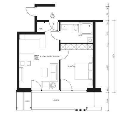 Moderne 2 Zimmer Neubauwohnung