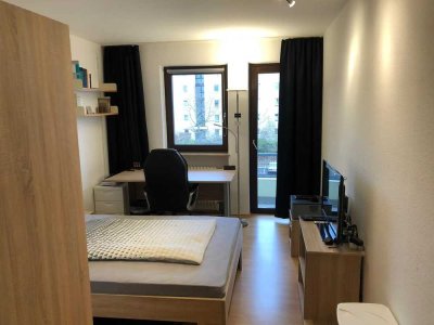 Komfort-Appartement mit Südbalkon und Tiefgarage - möbliert, uninähe