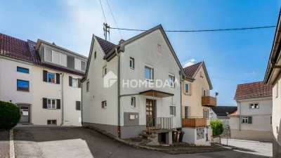 Charmante Doppelhaushälfte mit Dachterrasse und Gewölbekeller – solide vermietet