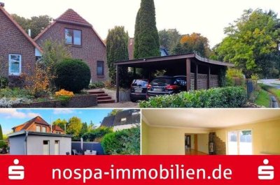 Doppelhaushälfte mit Anbau von ca. 2012,  Doppelcarport und 
3 Terrassen nah am Haddebyer Noor